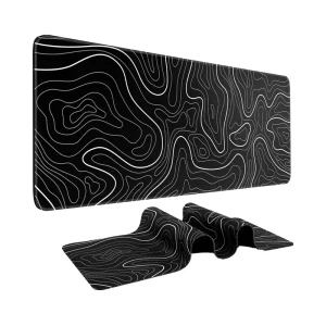 31.5 X 11.8inch Gaming Mouse Pad Anti Slip Rubber Base Topographic Line Waterproof Keyboard Mouse Pad