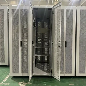 32U 1200mm-Wide 19-Inch SPCC Steel Rack-Mount Computer Server Rack with Fan Shelves and 1U Network Switch Cabinet