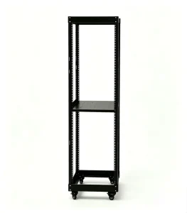 32U 520*1600*600mm 19-Inch 4-Post Open Server Rack SPCC Cold-Rolled Steel Network Rack