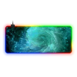 35.4 X 15.8 Inch Large Gaming Mouse Pad RGB Keyboard Mousepad Colorful Non Slip Rubber Base with 14 Lighting Modes Desk Mat