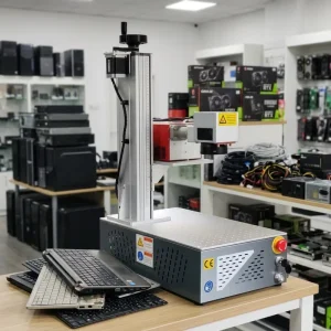 355nm 5W UV Desktop Laser Marking and Engraving Machine for Keyboard, Mouse, Phone Charger, Credit Card, Glass, and Metal
