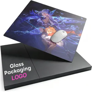 3mm Silky Smooth Tempered Glass Mouse Pad Noise Reducing Surface Anti Slip Rubber Base Designer RoHS Sample