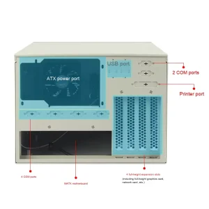 4 Slot Full Tower Wall Mounted Computer Case Large ATX Power Supply Multi Serial Ports Matx Motherboard Support Side Panel