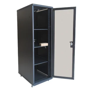 42U Black Steel Data Center Server Rack Network Cabinet IP20 800mm Glass Door Floor-Mount