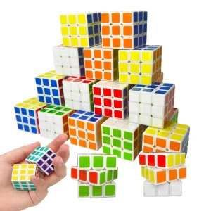 48 Pcs Mini 3×3 Magic Cube Set Bamboo/Spandex Small Puzzle Toy for Kids Party Favors Goodie Bags Classroom Prizes