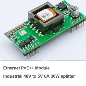 48V to 5V 6A 30W PoE++ Module 802.3at/bt Industrial PoE Splitter with 8-Port 10/100/1000Mbps Switch