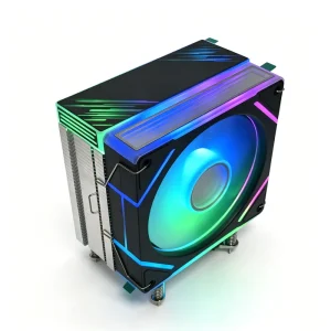 4HY-12B-9YLDG1 120mm 4-Heatpipe CPU Cooler ARGB PWM Quiet Fan Copper Heat Pipes Intel LGA 1851/1700 AMD AM5/AM4