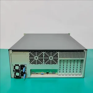 4U Server Case with 1+1 Redundant Power Supply, ATX Motherboard, Full Tower Steel Body and Side Panel Window