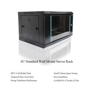 6U Wall-Mount Server Cabinet for Monitoring Equipment and Network Devices