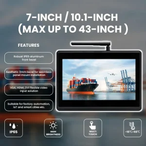 7 10.1 Inch All in One Capacitive Touch Screen Industrial Panel PC High Brightness Aluminum Alloy Frame for Outdoor Marine Use
