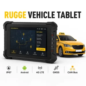 7 Inch Rugged Vehicle Tablet IP67 Waterproof Android Linux MDT 4G LTE CAN Bus GPS for Taxi Dispatch and Fleet Management