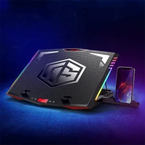 7-Mode RGB Gaming Laptop Cooler 431mm Metal Mesh Cooling Pad with 7-Level Stand