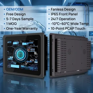 8, 10, 12, or 13.3 Inch Fanless Industrial Computer with Intel Core i5, 8GB RAM, 256GB SSD, and Multiple COM Ports