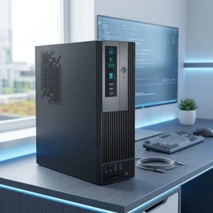 8.3L SFF Mini PC Case Smart Display Screen Slim Small Form Factor Computer Cabinet for DIY Gaming and Workstation