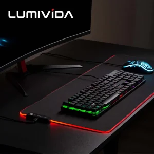 800x300mm Large RGB Gaming Mouse Pad Water Resistant Keyboard Light Mousepad PC Computer Desk Mat for Home Office Gamer Esports