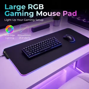 800x400mm RGB Gaming Mouse Pad Waterproof with Dynamic LED Lighting Control