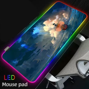 800x400x4mm Nonslip Wireless Charging RGB 14-Color Waterproof Rubber Gaming Mouse Pad