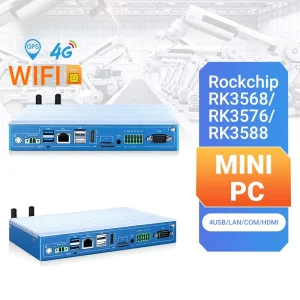 9-36V DC Input Fanless Industrial Box Computer RK3568 RK3588 4G 64G Android Embedded Industrial Mini PC with RS232 Dual LAN GPIO