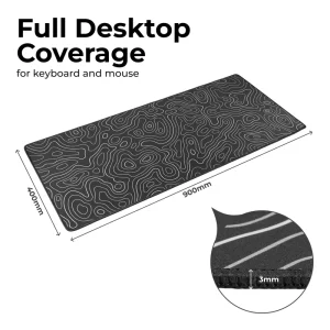900x400mm Extended Gaming Desk Mouse Pad Multispandex Fabric Surface Non-Slip Rubber Base Water-Resistant Desk Mat