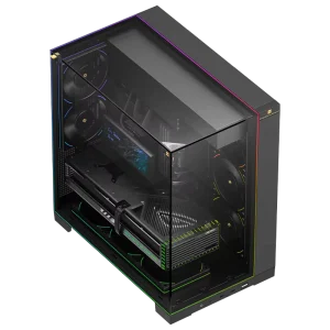 A70 ARGB Black Full Tower ATX Gaming PC Case with Light Strip