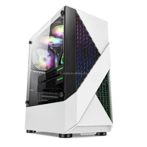 ABS Plastic Gamer Cabinet PC Computer Towers with RGB 1U USB Atx Front Panel Stock Gamer PC Case with Metal Mesh