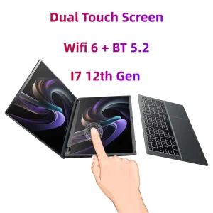 AI 14 Inch YOGA 2 in 1 Intel Core I7 12th Gen 1270P DDR5 Dual channel Double Display DDR5 WIFI6 Two Dual Screen Touch Laptop