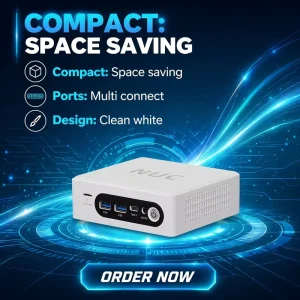 AI Gaming Mini PC Intel Ultra 5 225H 8GB DDR5 256GB SSD Silent Win11 Linux High Performance Desktop for Office