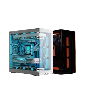 AIGO Xingcan Chenhai Shining Star Scenic View ATX Back Insert 360 Water Cooling All in One Curved Glass Desktop Computer Case