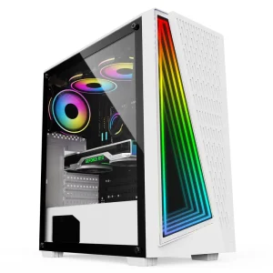 ALSEYE ITX ATX Empty White Computer Case X3 W Gaming PC Case With Glass Side