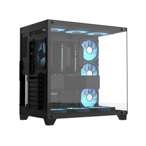 ALSEYE Mid Tower Computer Case Paladin B 4 Fans Black Color PC Case With Glass Window