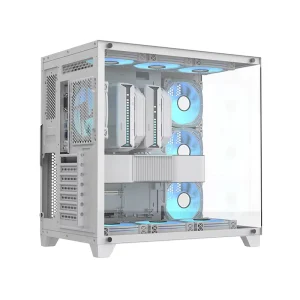 ALSEYE Mid Tower Computer Case Paladin W 4 Fans White Color PC Case Support 360 Cooler With Glass Window