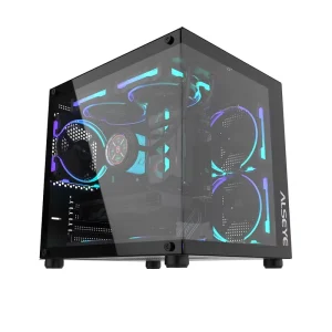 ALSEYE New Design Computer Case Cube Mini B Black Color ARGB PC Case With Glass Window