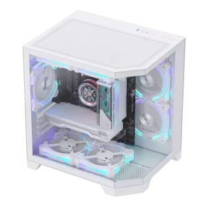 ALSEYE Special Design Computer Case 240 Cooler Ocean 3 W White Color PC Case With 3 Sides Glass Window