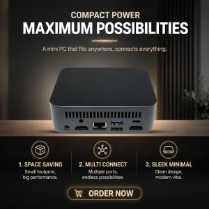 AMD Ryzen 7 5800H Mini Computer 8-Core 16GB DDR4 512GB SSD Triple 4K Display Windows 11 Mini PC Desktop