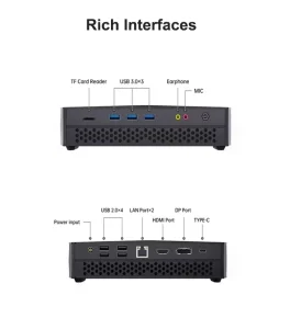 AMD Ryzen 7 5800H Mini PC 2xDDR4 N me Slot HD+DP+USB C Triple Display Gaming AI Desktop Computer