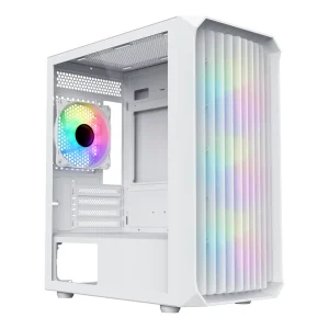AOJIE Computer Case Gaming Tempered Glass PC Case Computer Gaming OEM ODM PC Case with Mesh Frront Panel and High Air Flow