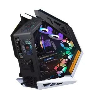 ARGB LED Computer Gaming PC Case ATX Desktop Gaming Chassis with Micro ATX Motherboard Support Aluminum CPU Casing for Gamers