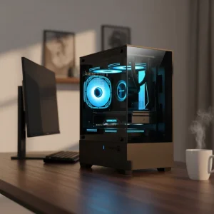 ATX Full Tower Gaming PC Case Black Tempered Glass Desktop Chassis