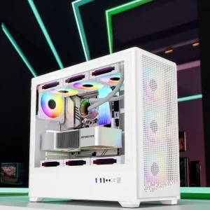 ATX Gaming PC Case, Full View Dual Tempered Glass
