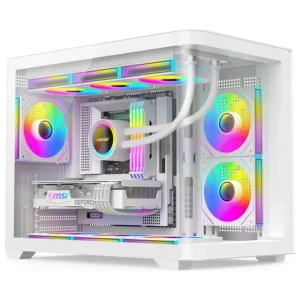 ATX Gaming PC Case Mid Tower Double-Sided Tempered Glass USB 3.0