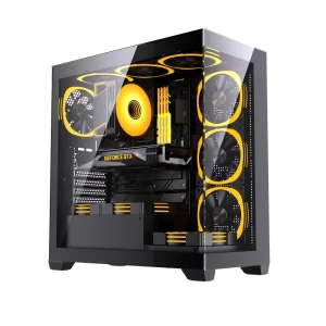 ATX Gaming PC Case USB 3.0 Tempered Glass Desktop Chassis