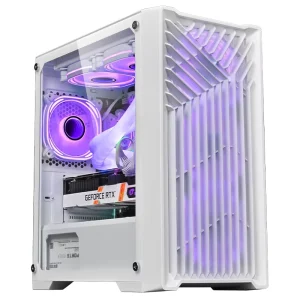 ATX Gaming PC Case with Tempered Glass, RGB Fans, PSU Shroud and Water Cooling Support