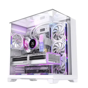 ATX Mid-Tower Gaming PC Case with ARGB Fans, Tempered Glass and High Airflow RGB Cooling