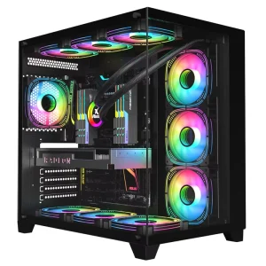 ATX Mid Tower PC Case with Tempered Glass