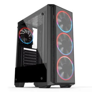 ATX PC Case High Quality Mid Tower With Glass Window Cooling Fans OEM Case Gabinete Gamer Gaming Tower