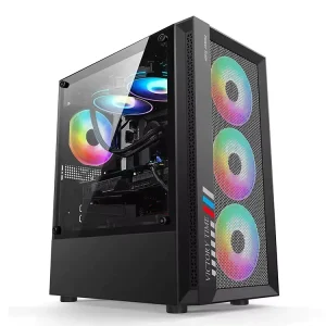 ATX PC Case Tempered Glass Side Window Support ATX PSU Micro ATX Motherboard for Gaming