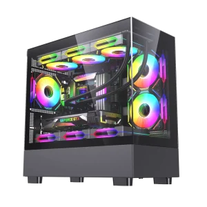 ATX PC Case with HD Tempered Glass for Gaming Desktop