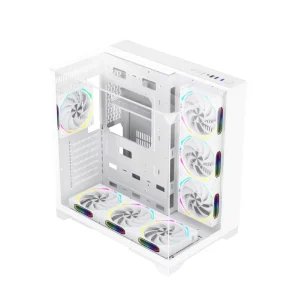 ATX PC Case with Three Tempered Glass Panels and Aluminum Chassis