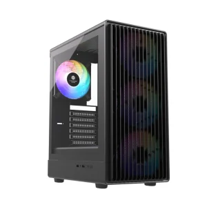 ATX PC Gaming Case Gamer Mini Desktop Chassis Mid Tower Steel with Side Panel Window Supporting 330mm VGA and 240AIO