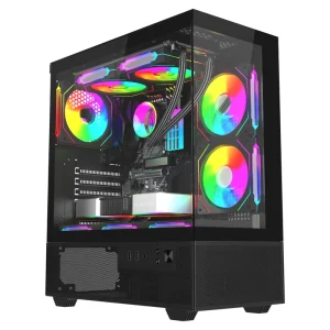 ATX RGB Gaming PC Case with Panoramic Tempered Glass Full Tower